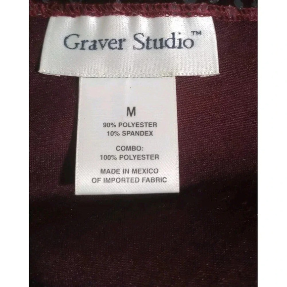 Graver Studio Velvet Top Sleeveless Shimmery Burgundy Holiday Party Size Medium - Picture 3 of 4